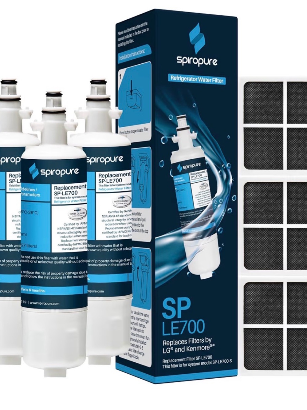 Spiropure SP LE700 Refrigerator Water Filter - White & Blue